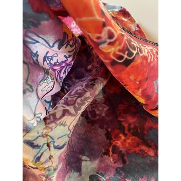 Vivienne Tam multicolor hippie floral artsy cape kimono top sz 4 designer - Picture 3 of 10